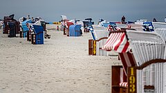 Strandkorb auf Juist am Strand