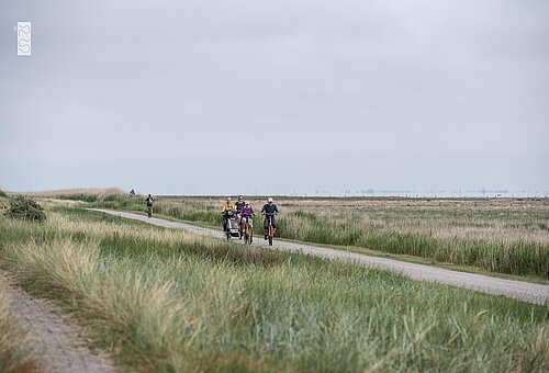 Fahrrad fahren und laufen auf Juist