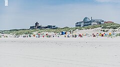 Nordseeurlaub auf Juist - blick auf den Hauptbadestrand auf Juist