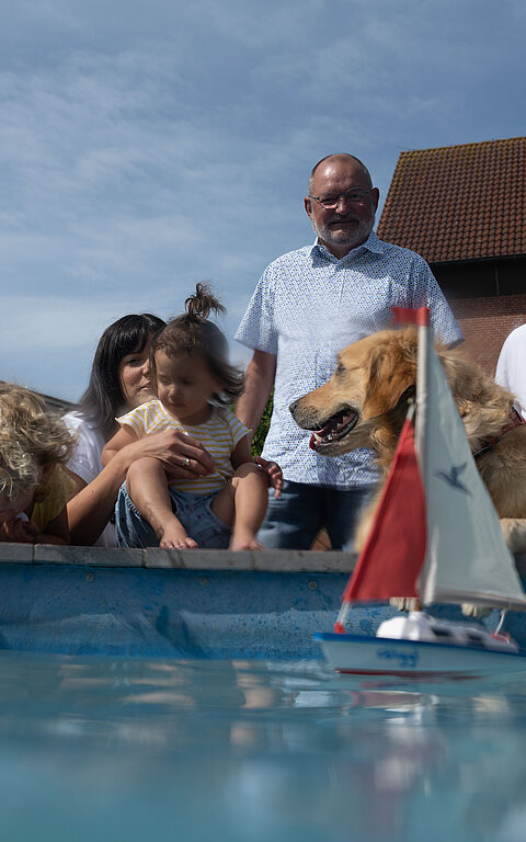 Familienurlaub auf Juist mit Familie am Schiffchenteich