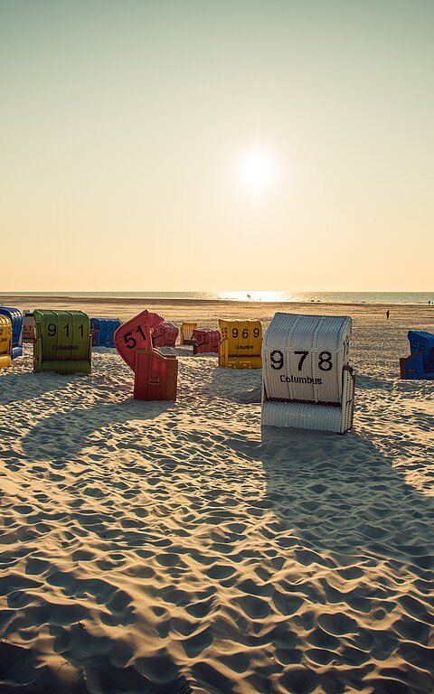 Kreativinsel Juist mit Sonnenuntergang am Strand