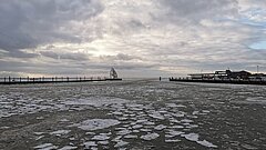 Weihnachten auf Juist - Schnee am Strand 